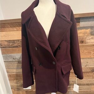 Nordstrom Deep Burgundy Pea Coat